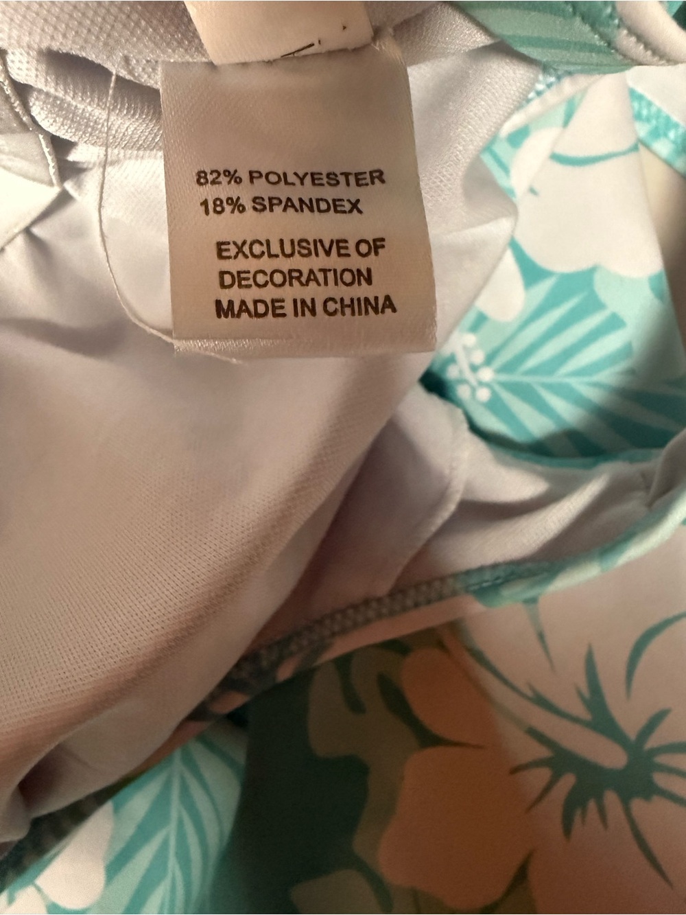 Aqua Floral Tankini Set - Turquoise & White - Picture 4 of 9